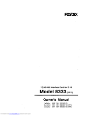 Fostex 8333 Owner's Manual