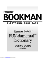 Franklin BOOKMAN CED-2031 User Manual