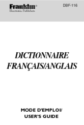 Franklin Dictionnaire Franais/Anglais DBF-116 User Manual