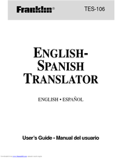 Franklin English Spanish Translator TES-106 User Manual