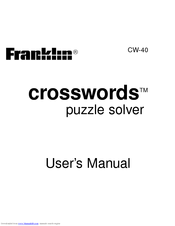 Franklin crosswords CW-40 User Manual