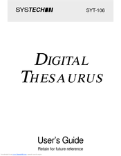 Franklin Digital Thesaurus SYT-106 User Manual