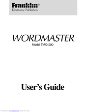 Franklin WORDMASTER TMQ-200 User Manual