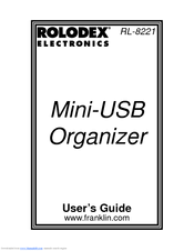 Rolodex Mini-USB Organizer RL-8221 User Manual