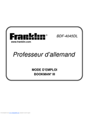 Franklin Professor PLUS BDF-4045DL Mode D'emploi
