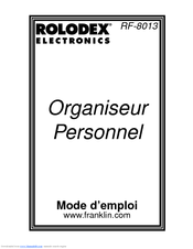 Rolodex RF-8013 Mode D'emploi