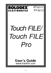 Franklin Rolodex Touch File Pro RT-8213 User Manual