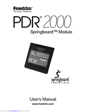 Franklin SpringboardTM Module PDR 2000 User Manual
