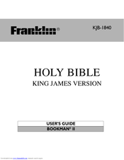 Franklin BOOKMAN II KJB-1840 User Manual