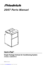 Friedrich 000 BTU/h Parts Manual
