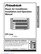 Friedrich CP Line CP05 Installation And Operation Manual
