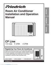 Friedrich Chill CP06 Installation And Operation Manual