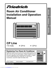 Friedrich CP10C10 Installation And Operation Manual