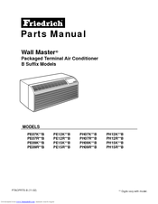 Friedrich Wall Master PH12K**B Parts Manual