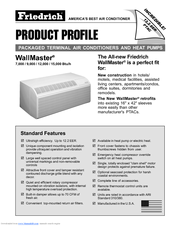 Friedrich WallMaster PACKAGED TERMINAL AIR CONDITIONERS AND HEAT PUMPS Product Profile