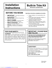 Frigidaire FGMO205KB - Gallery 2.0 cu. Ft. Microwave Installation Instructions Manual