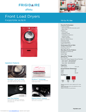 Frigidaire FAQG7011KB - Affinity 7.0 cu. Ft. Gas Dryer Specifications
