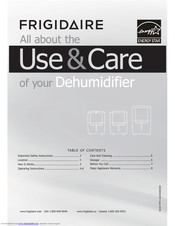 Frigidaire FRIGIDAIRE DEHUMIDIFIER 2020264A0429 Use & Care Manual