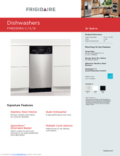 Frigidaire FMB330RGC - 18 Inch Dishwasher Features & Dimensions