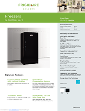 Frigidaire GLFH17F8HW - 16.6 cu. Ft. Frost Free Upright Freezer Features & Dimensions