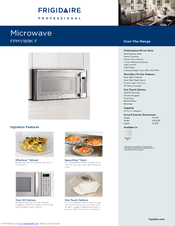 Frigidaire FPMV189KF - Professional 1.8 cu. Ft. Microwave Specification Sheet