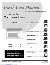 Frigidaire TMV151F Use & Care Manual