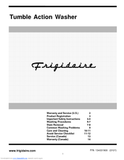 Frigidaire Tumble Action Washers User Instructions