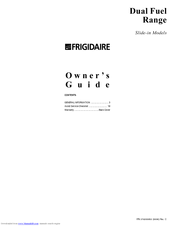 Frigidaire 318200852 Owner's Manual