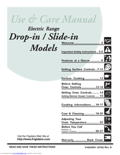 Frigidaire FED365EB - on 30 Inch Drop-In Electric Range Use & Care Manual