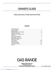 Frigidaire GAS RANG Owner's Manual