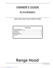 Frigidaire PLHV36W6KC Owner's Manual