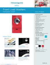 Frigidaire Affinity FAFW3511K B Specification Sheet