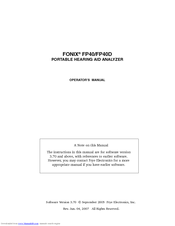Frye FONIX FP40D Operator's Manual