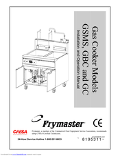 Frymaster Gas Cooker GBC Installation And Operation Manual