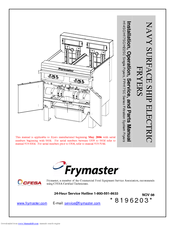 Frymaster FPH17SC Series Installation, Operation, Service, And Parts Manual