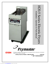 Frymaster H20.5 SERIES Installation & Operation Manual