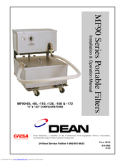 Dean Portable Filters MF90 Series Installation & Operation Manual