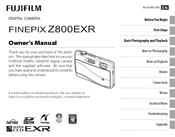 FujiFilm FinePix Z800EXR Owner's Manual
