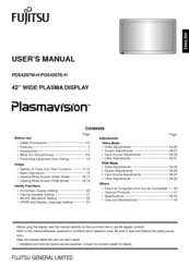 Fujitsu Plasmavision PDS4207 User Manual