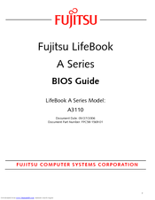 Fujitsu A3110 - LifeBook Notebook Computer Bios Manual