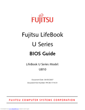 Fujitsu U810 - LifeBook Mini-Notebook - 800 MHz Bios Manual