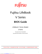 Fujitsu V1010 - LifeBook - Core 2 Duo 1.6 GHz Bios Manual