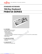Fujitsu FKB4726 SERIES Specifications