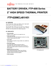 Fujitsu FTP-628MCL401 Specification Sheet