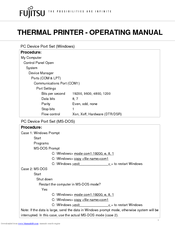 Fujitsu Printer User Manual