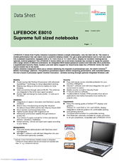 Fujitsu Siemens Computers LIFEBOOK E8010 Datasheet