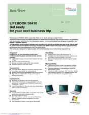 Fujitsu Siemens Computers Lifebook S6410 Datasheet