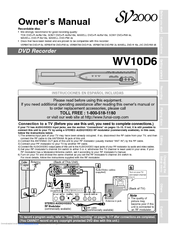 SV2000 SV2000 WV10D6 Owner's Manual