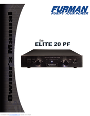 Furman ElitE 20 PF Owner's Manual