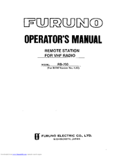 Furuno RB-700 Operator's Manual